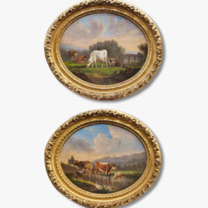 huile-sur-toile-scene-champetre with-caches-and-moutons-by-victor-emile-cartier