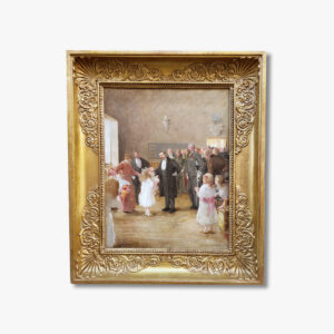 huile-sur-panneau-la-visite-du-ministre-maurice-berteaux-par-ernest-delahaye