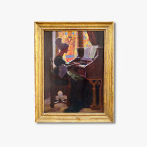 huile-sur-panneau-femme-a-l-orgue-par-edmond-lapeyre