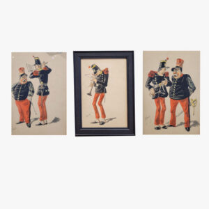 aquarelle-caricature-orchestre-militaire-par-robert