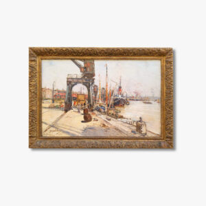 oil-on-canvas-port-des-chartrons-bordeaux-by-gustave-madelain-1928