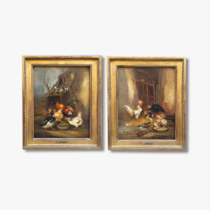 huile-sur-panneau-basse-cour-par-claude-guilleminet