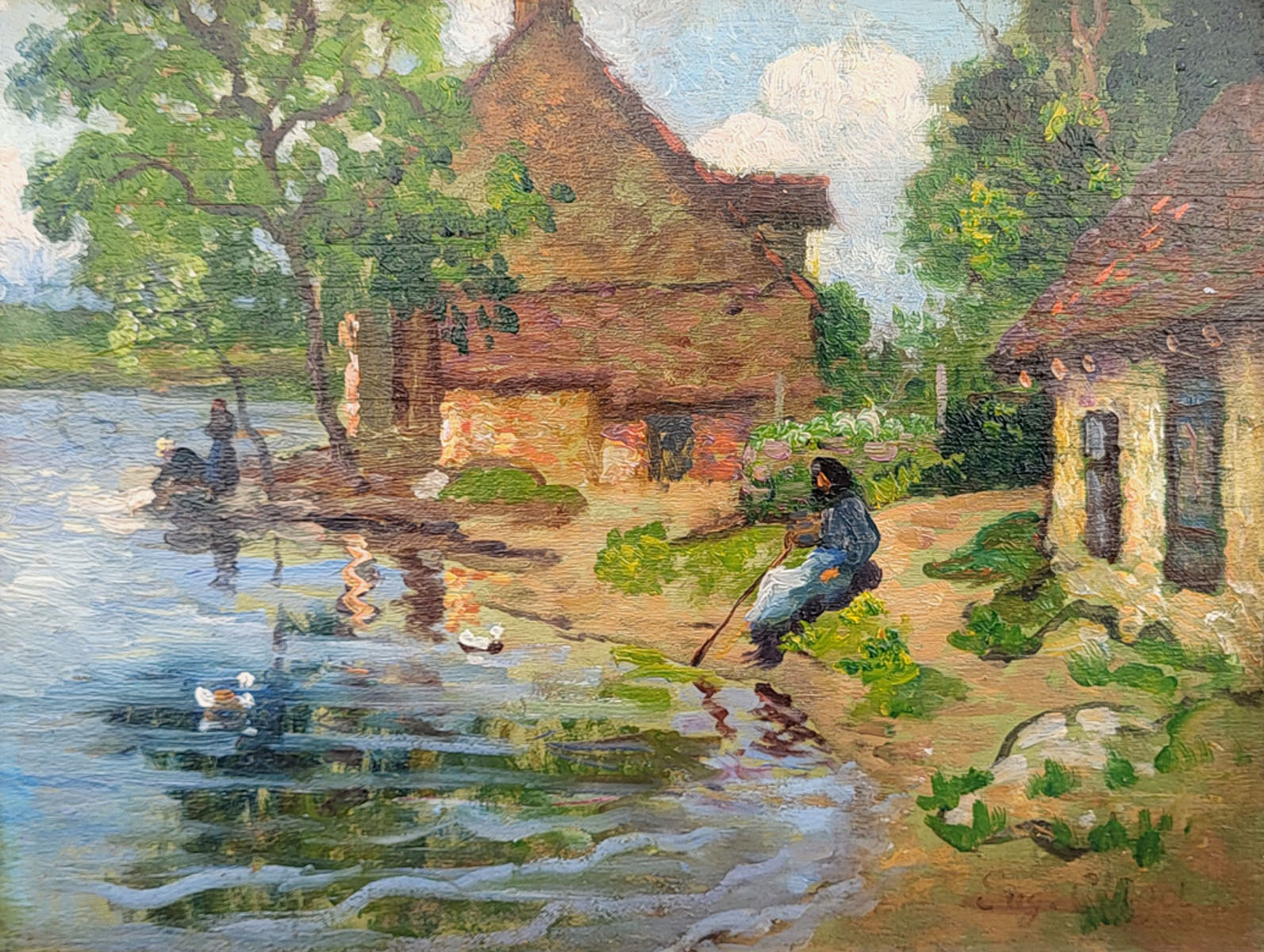 huile-sur-panneau-lavandieres-par-eugene-chigot-1