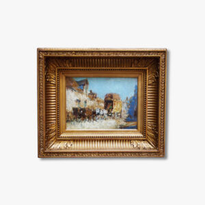 huile-sur-carton-caleche-par-alfred-bastien
