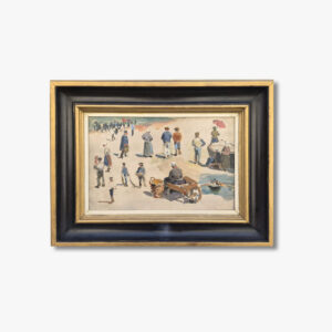 huile-sur-panneau-bord-de-mer-anime-en-bretagne-par-paul-mathey