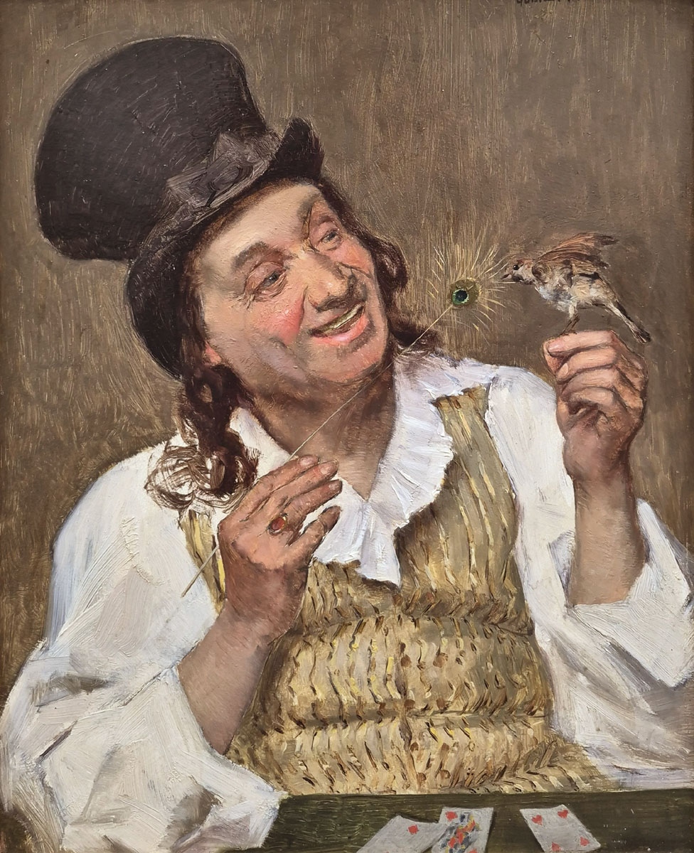 huile-sur-panneau-l-oiseau-et le-magicien-par-guillaume-alaux-1