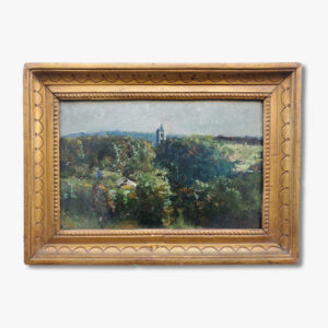 huile-sur-panneau-l'église-par-alfred-bastien