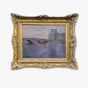 huile-sur-toile-le-pont-royale-et-le-pavillon-de-flore-de-nuit-par anette-gadiner