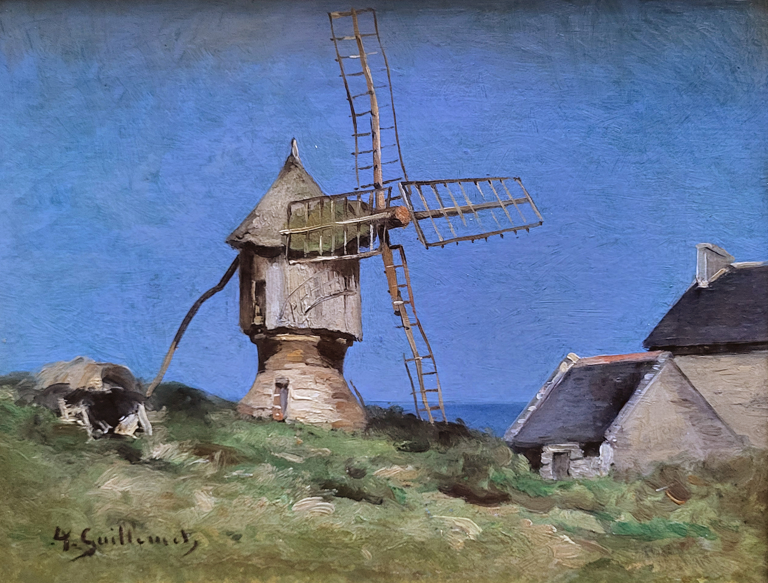 huile-sur-toile-moulin-en-normandie-par-antoine-guillemet-1