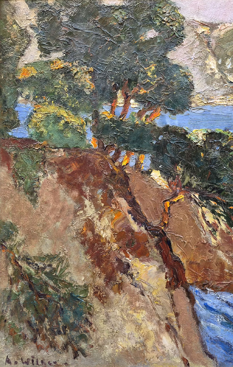 huile-sur-carton-le-capr-roux-beaulieux-sur-mer-par-andre-wilder-2