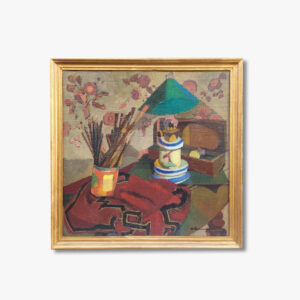 huile-sur-carton-nature-morte-a-la-lampe-1930