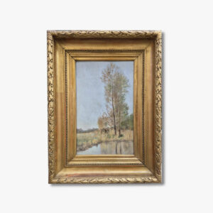 huile-sur-panneau-arbre-au-bord-d-une-riviere-fin19-eme