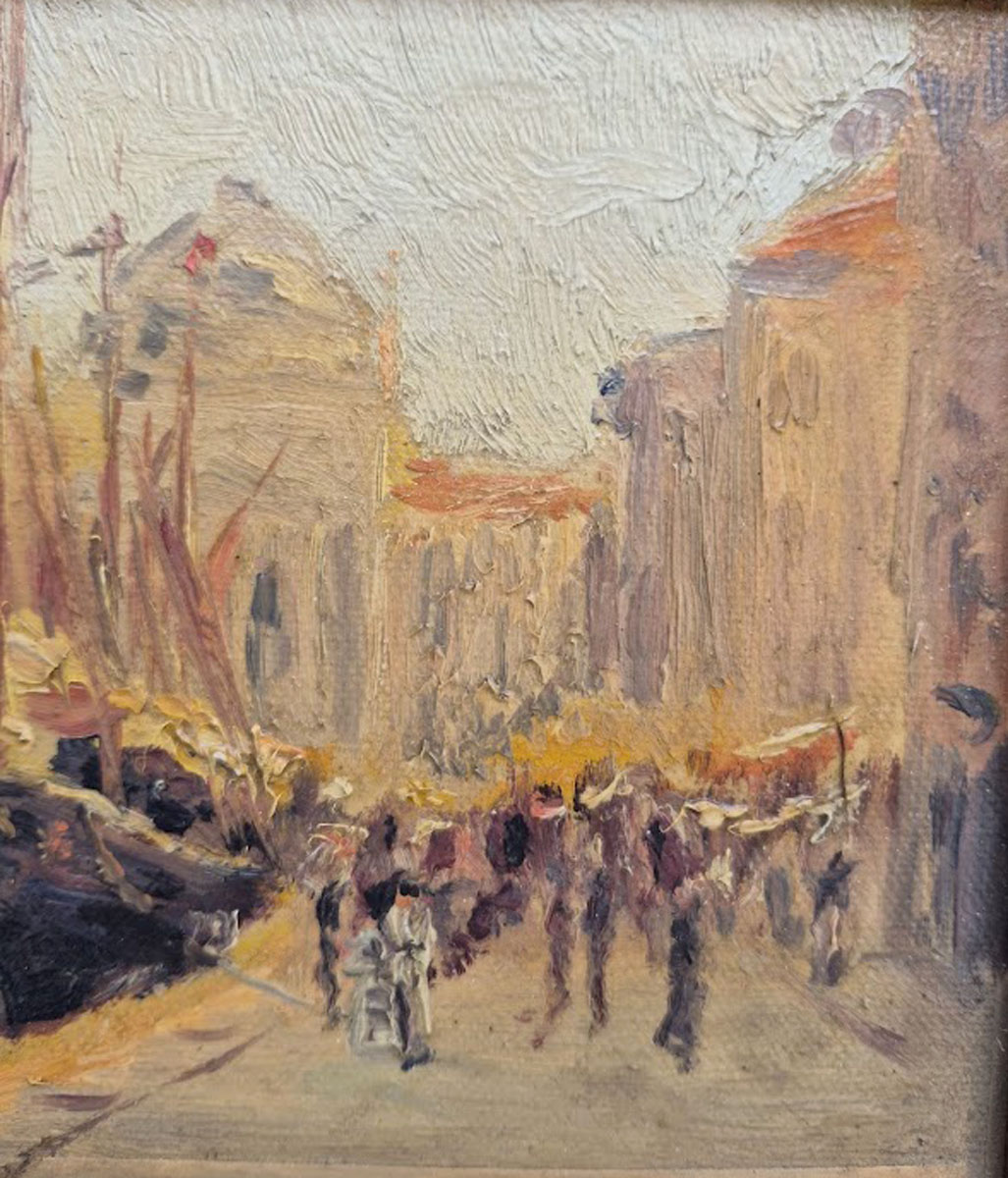 huile-sur-panneau-bateaux-a-quai-debut-20-eme-3