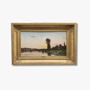 huile-sur-panneau-lavandieres-en-bord-de-seine-par-hippolyte-camille-delpy