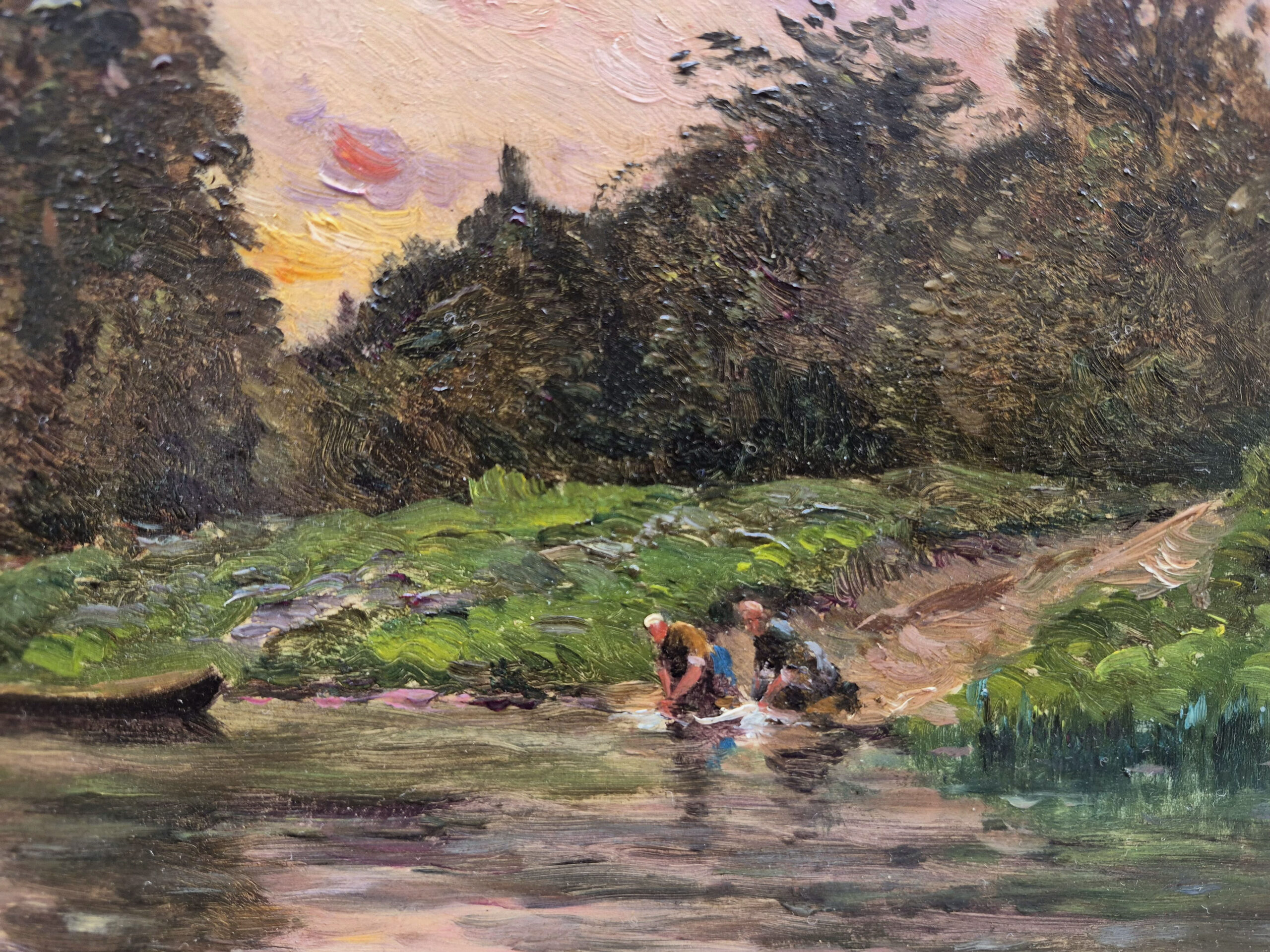 huile-sur-panneau-lavandieres-en-bord-de-seine-par-hippolyte-camille-delpy-4