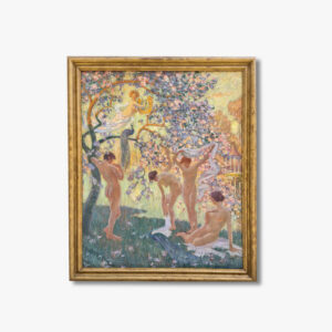huile-sur-toile-jardin-enchanté-par-alphonse-van-burden