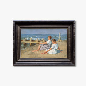 huile-sur-toile-jeune-fille-a-la-plage-parhermann-seeger