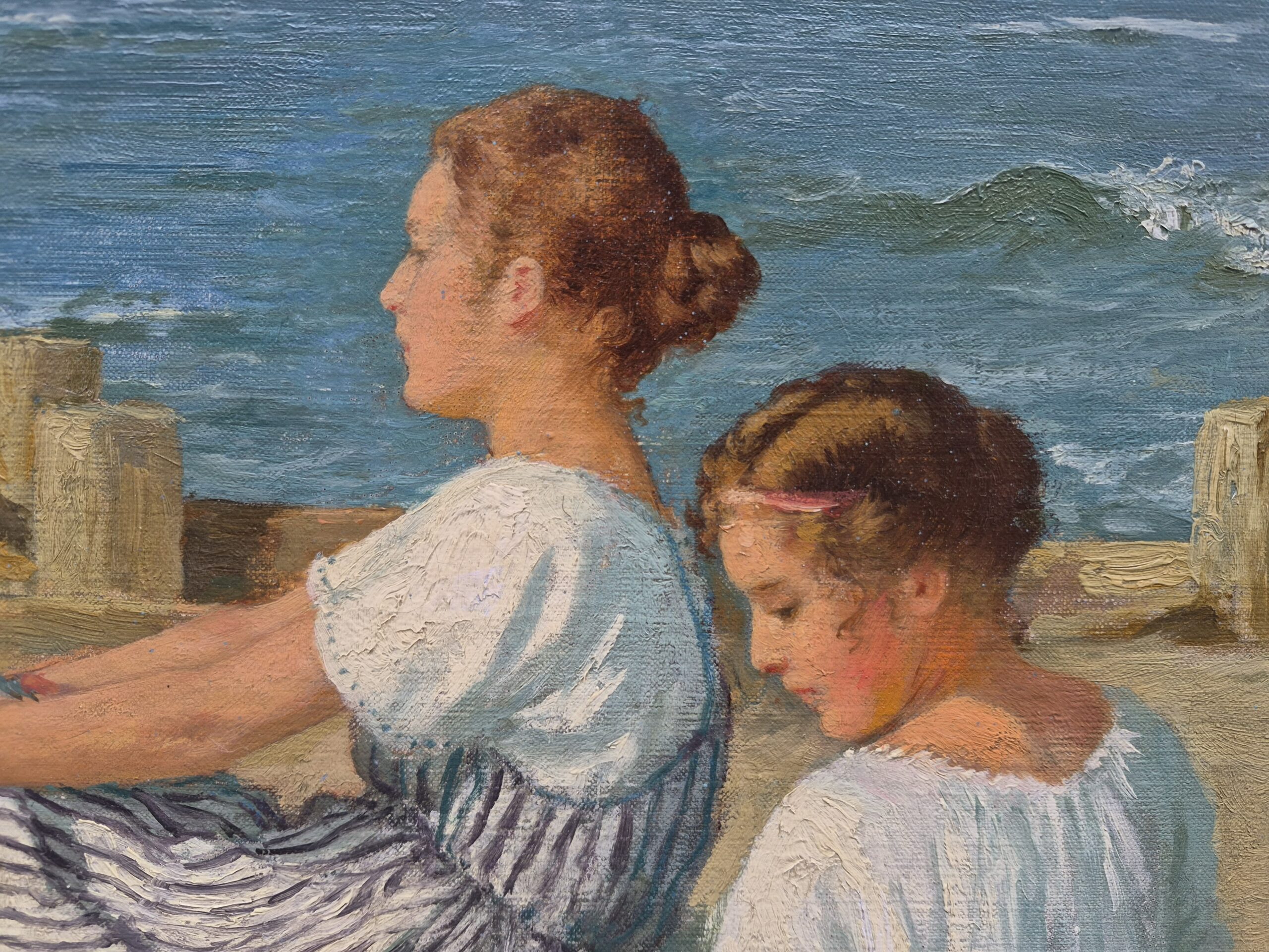 huile-sur-toile-jeune-fille-a-la-plage-parhermann-seeger-2