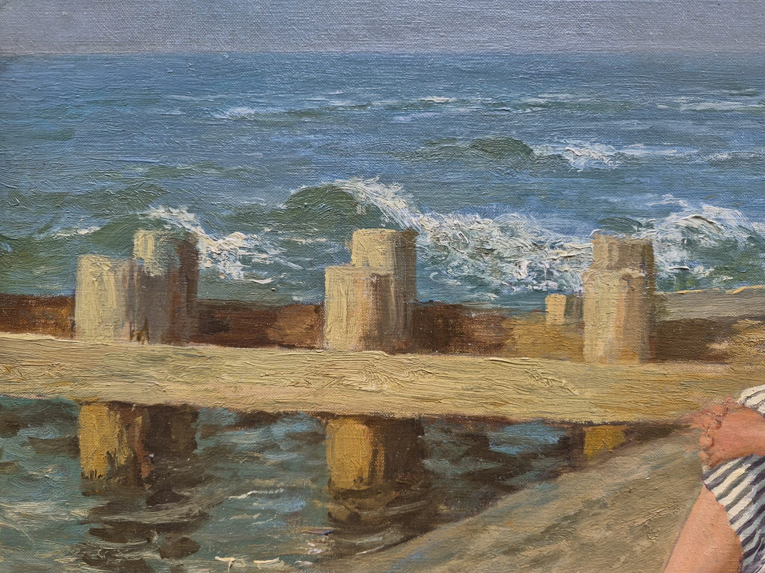 huile-sur-toile-jeune-fille-a-la-plage-parhermann-seeger-3
