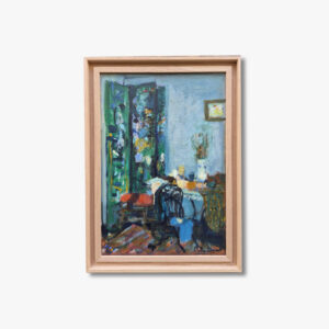 huile-sur-toile-le-paravent-par-eugene-baloulene