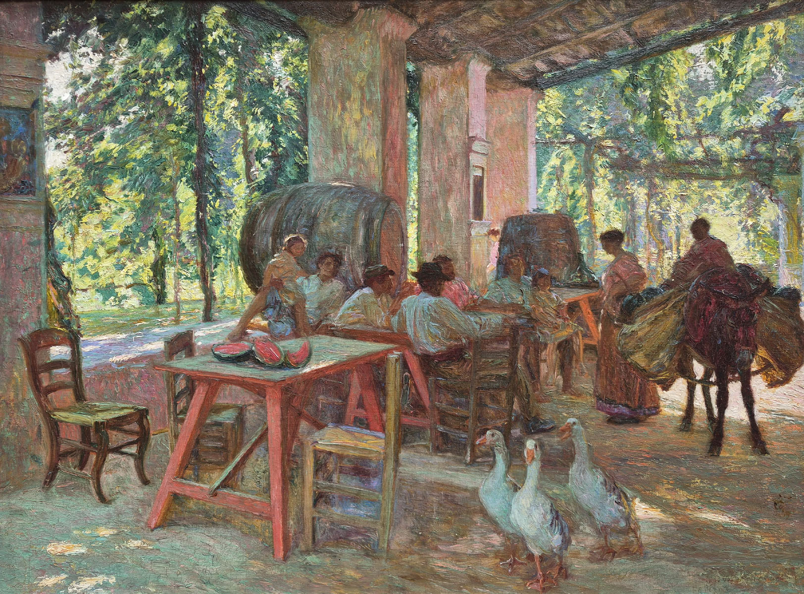 huile-sur-toile-le-repos-des-vendangeurs-par-octave-guillonnet-1