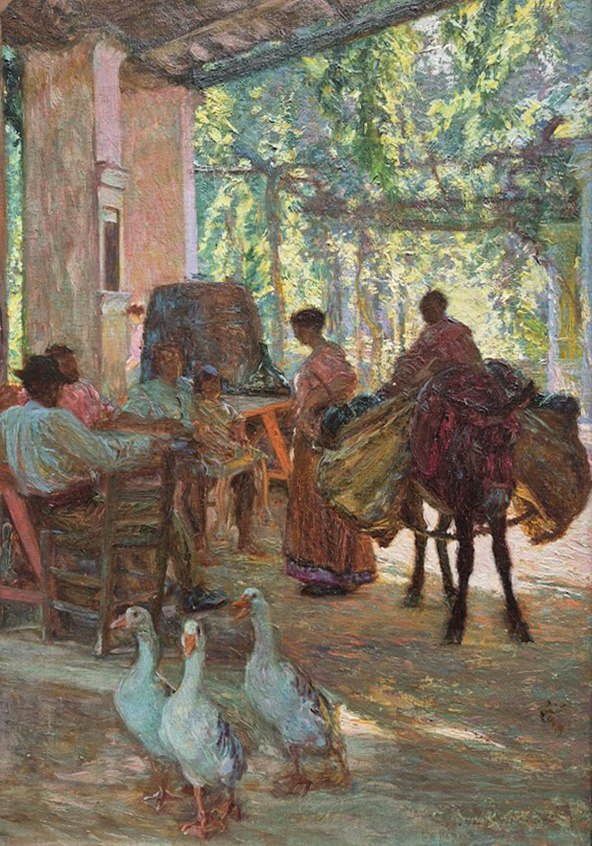 huile-sur-toile-le-repos-des-vendangeurs-par-octave-guillonnet-2