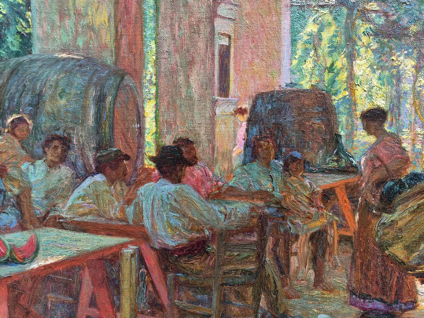 huile-sur-toile-le-repos-des-vendangeurs-par-octave-guillonnet-4