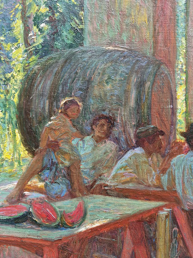 huile-sur-toile-le-repos-des-vendangeurs-par-octave-guillonnet-6