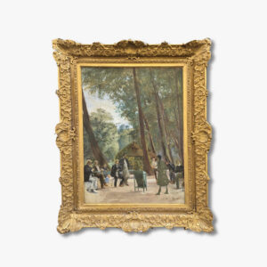 huile-sur-toile-le-jeu-de-la-grenouille-par-gustave-maicent