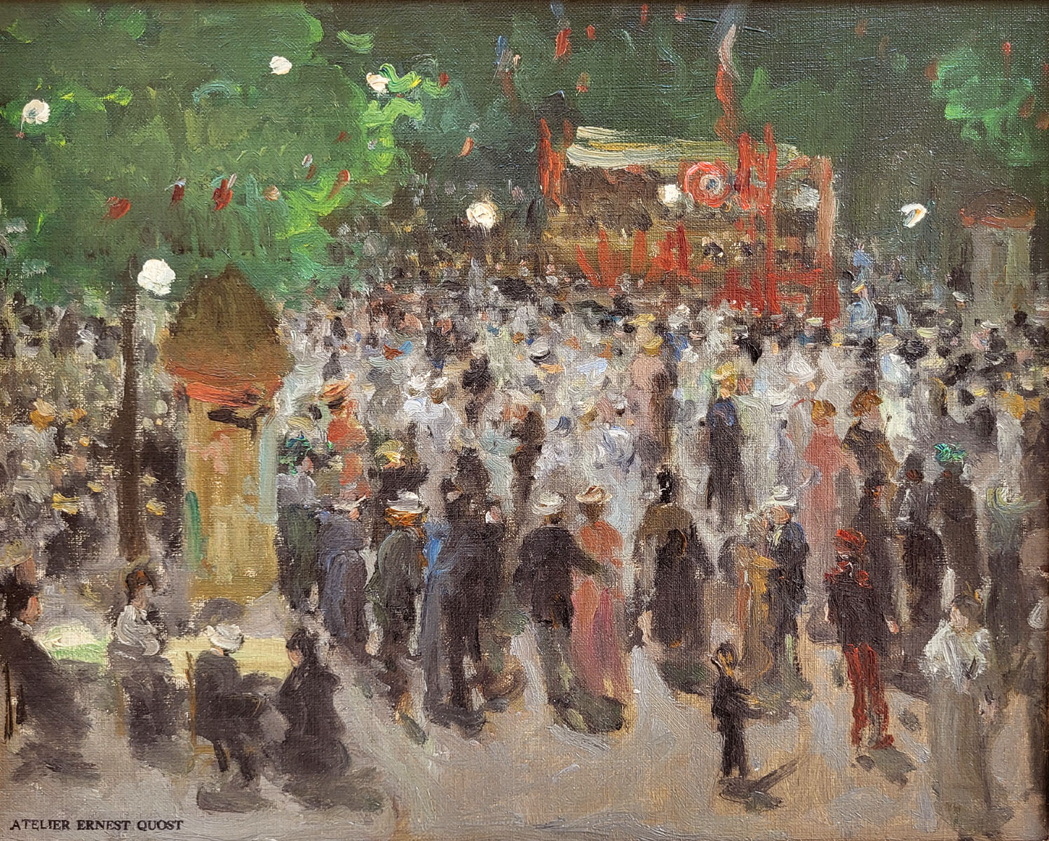 huile-sur-toile-le14-juillet-a-paris-par-ernest-quost-1