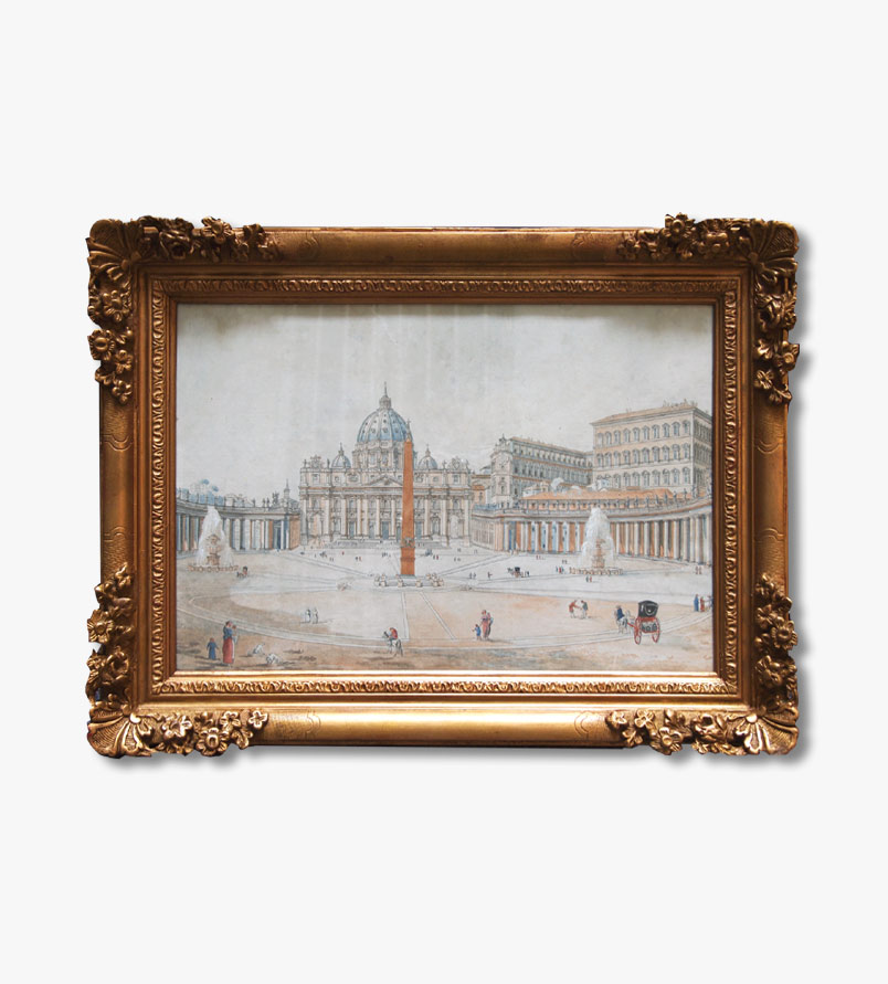 aquarelle-la-place-saint-pierre-debut-19-eme