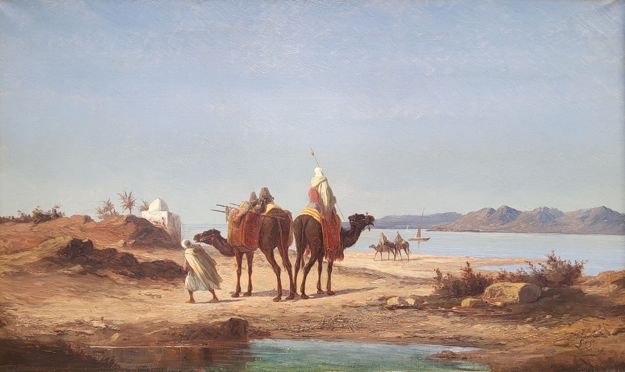 huile-sur-toile-chameliers-en-bord-de-fleuve-par-l-long-1