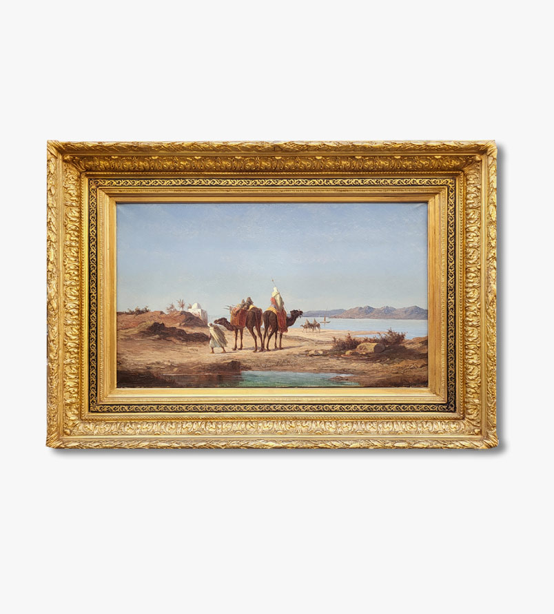 huile-sur-toile-chameliers-en-bord-de-fleuve-par-l-long
