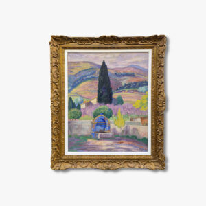 huile-sur-toile-fontaine-en-provence-par-leon-detroy