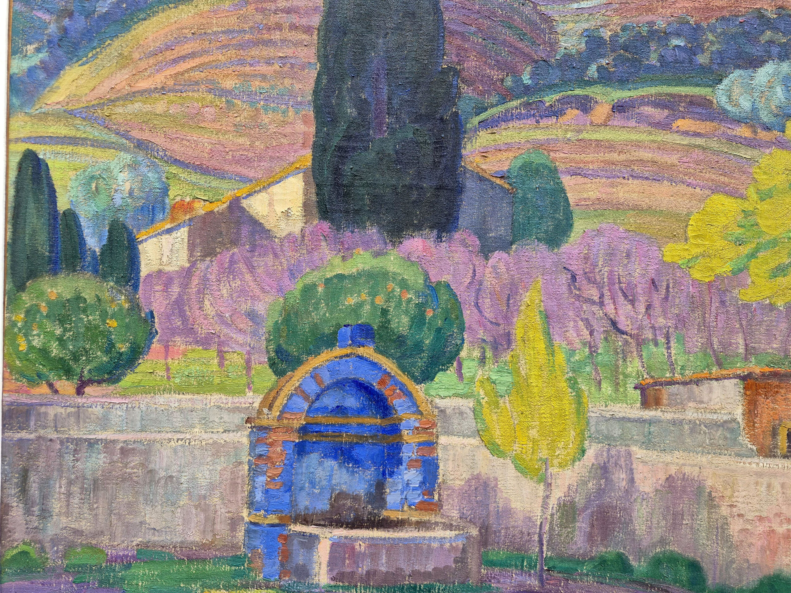 huile-sur-toile-fontaine-en-provence-par-leon-detroy-4