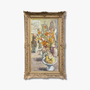 huile-sur-toile-le-peintre-et-son-modele-par-marius-woulfart
