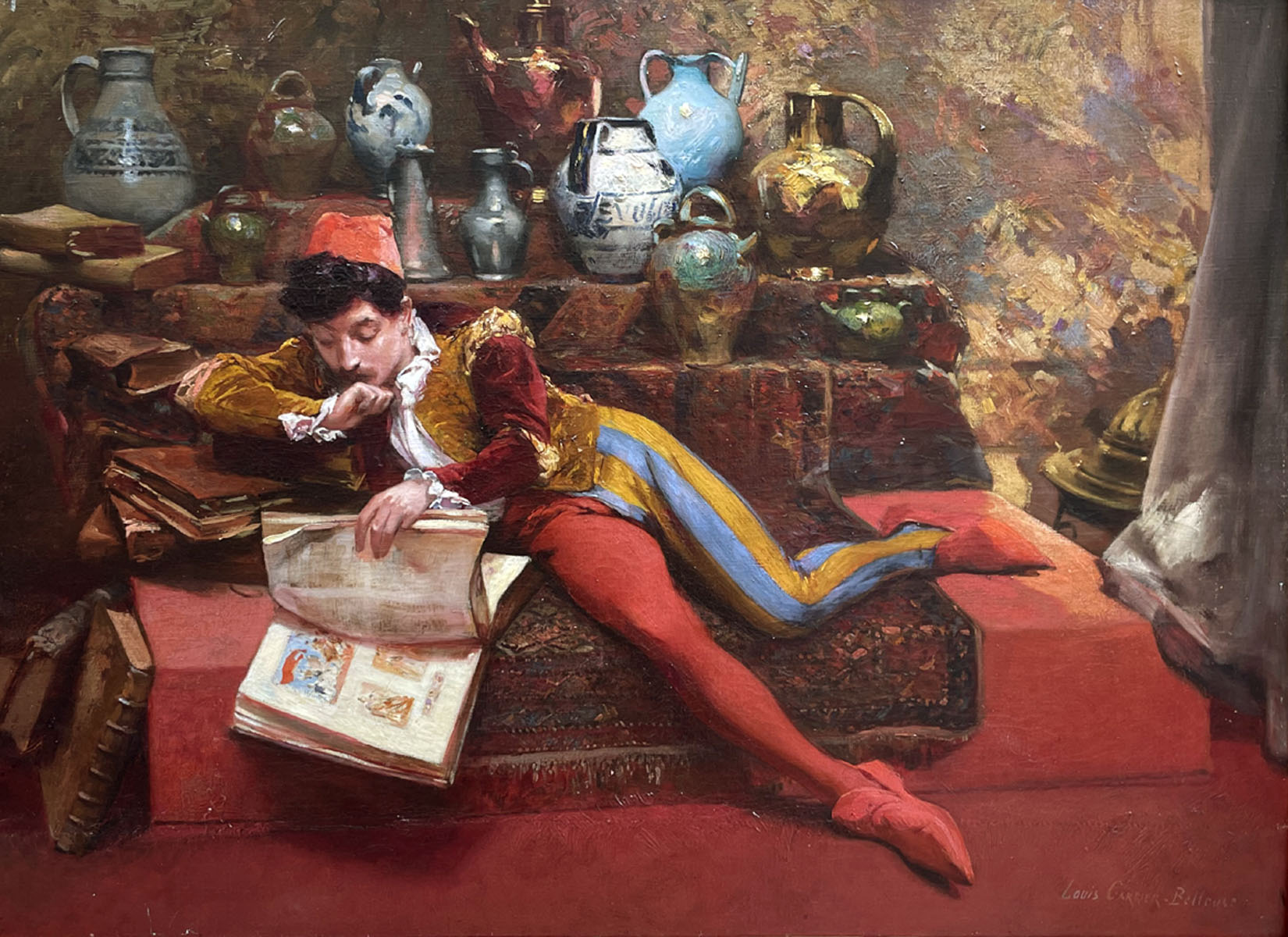 Huile sur toile, Le troubadour par Louis Carrier-Belleuse – Image 2