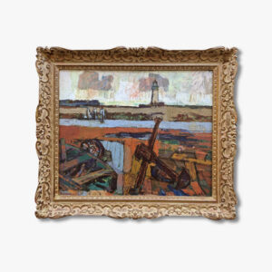 huile-sur-toile-paysage-au-phare-par-charles-tcherniawsky