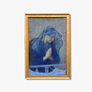 pastel-mere-priant-au-berceau-par-joseph-bernard-artigue