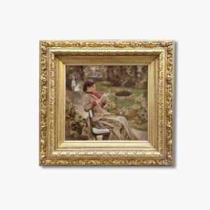 huile-sur-bois-la-lecture-au-jardin-par-gustave-coppieters